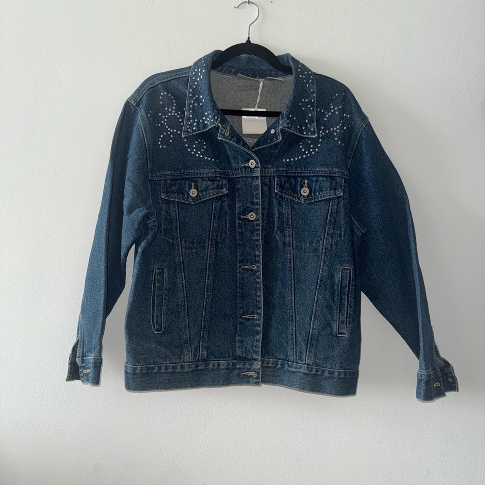 Bill Blass Jeans Blue Denim Jacket with Studded Design